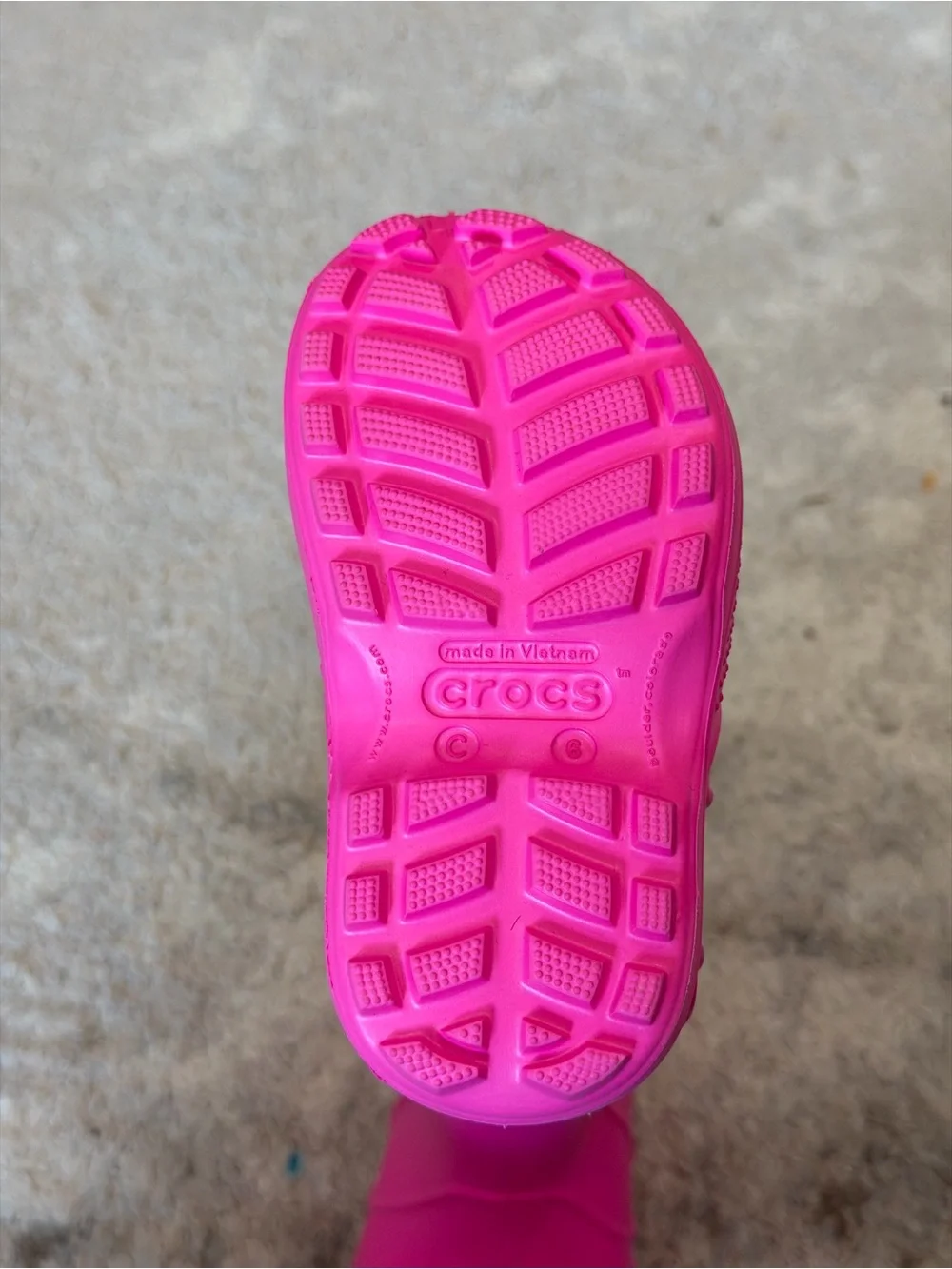 CROCS Toddler Kids Hot Pink Pull-On Rain & Snow Boots with Handles